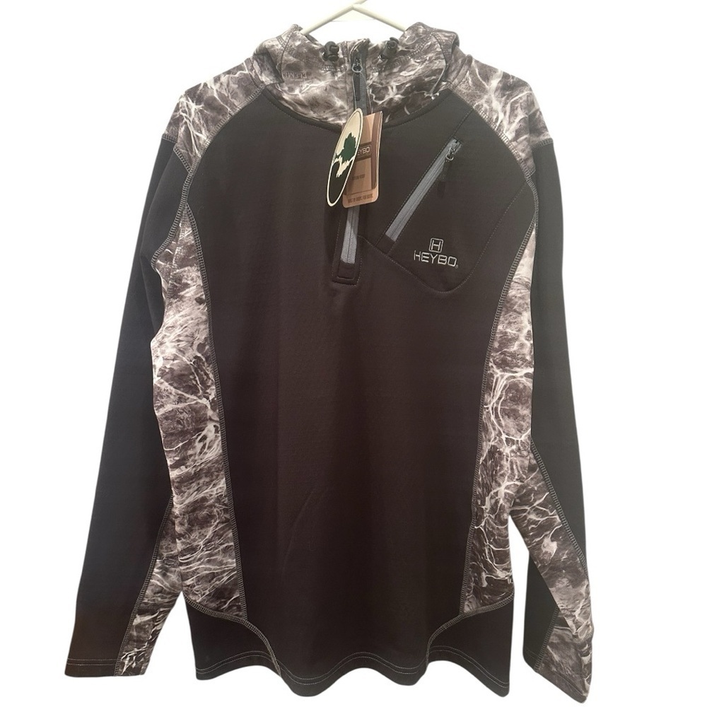NWT Heybo Outlaw Hoodie 1/4 Zip Hex Fleece Adj. Hood Pockets Hunting Outdoor SzM